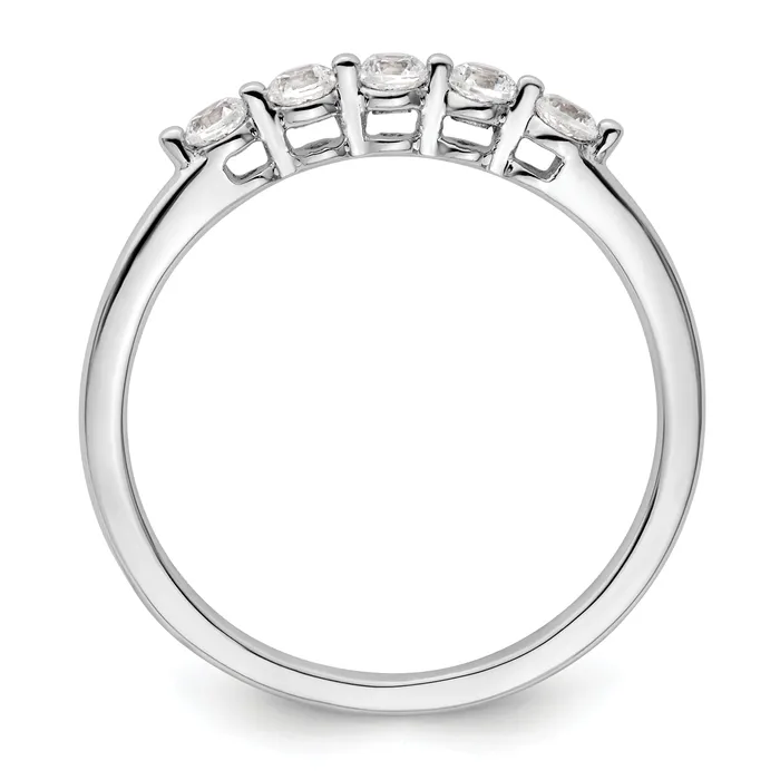 Rings 14K White Gold Lab Grown VSSI G Diamond 5Stone Band Ring Goldia