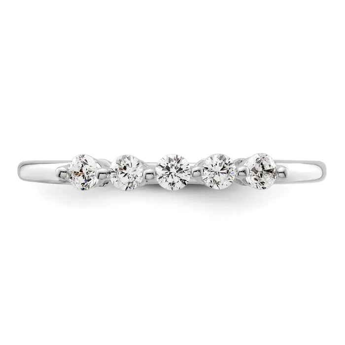 Rings 14K White Gold Lab Grown VSSI G Diamond 5Stone Band Ring Goldia