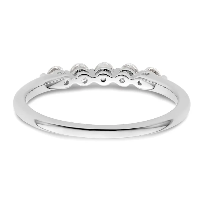 Rings 14K White Gold Lab Grown VSSI G Diamond 5Stone Band Ring Goldia