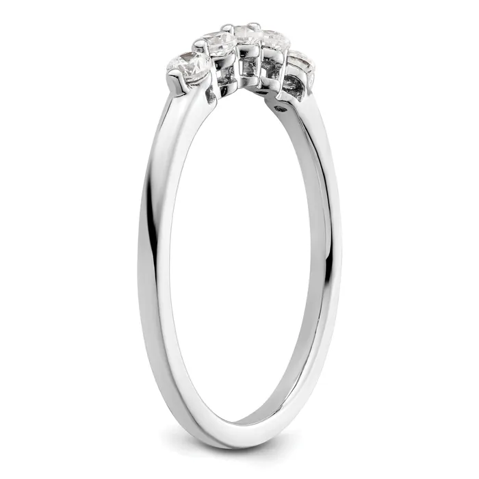 Rings 14K White Gold Lab Grown VSSI G Diamond 5Stone Band Ring Goldia