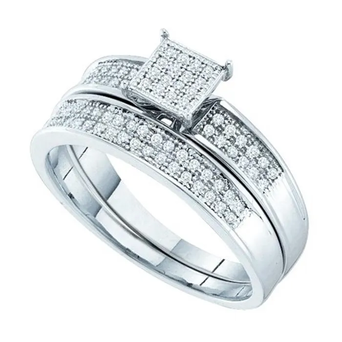 Rings 14k White Gold Round Diamond Bridal Wedding Ring Set 15 Cttw gndatlanta Rings 14k White Gold Round Diamond Bridal Wedding Ring Set 15 Cttw gndatlanta