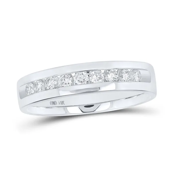 Rings 14k White Gold Round Diamond Singlerow Channelset Wedding Band Ring 12 Cttw gndatlanta Rings 14k White Gold Round Diamond Singlerow Channelset Wedding Band Ring 12 Cttw gndatlanta