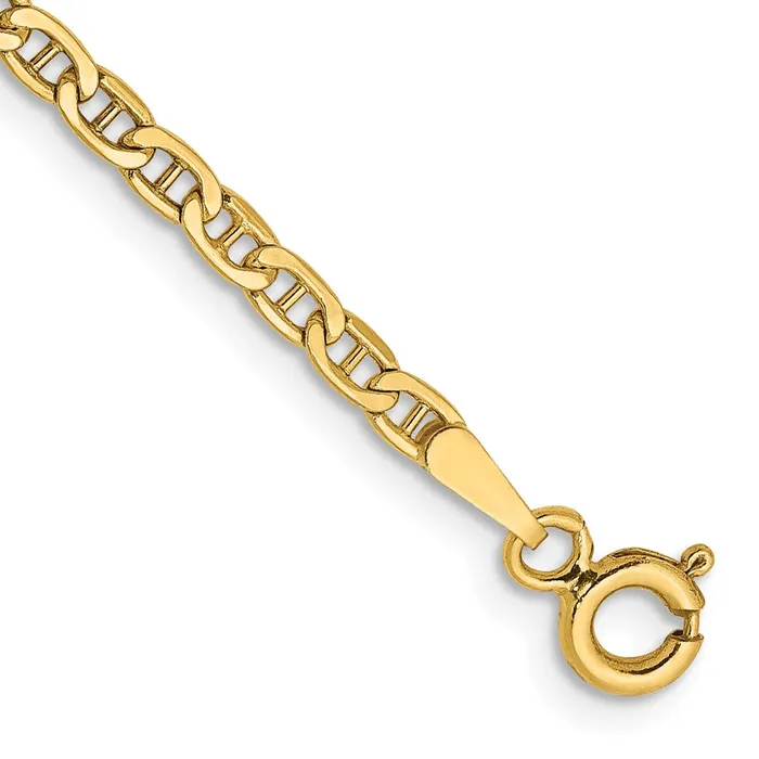 Rings 14K Yellow Gold 10 inch 24mm SemiSolid Anchor with Spring Ring Clasp Anklet MDS Rings 14K Yellow Gold 10 inch 24mm SemiSolid Anchor with Spring Ring Clasp Anklet MDS