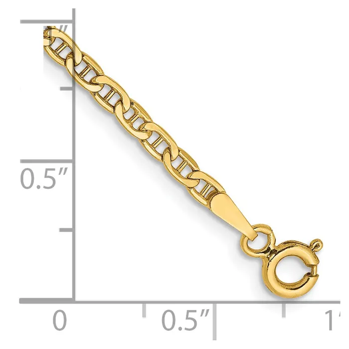 Rings 14K Yellow Gold 10 inch 24mm SemiSolid Anchor with Spring Ring Clasp Anklet MDS Rings 14K Yellow Gold 10 inch 24mm SemiSolid Anchor with Spring Ring Clasp Anklet MDS