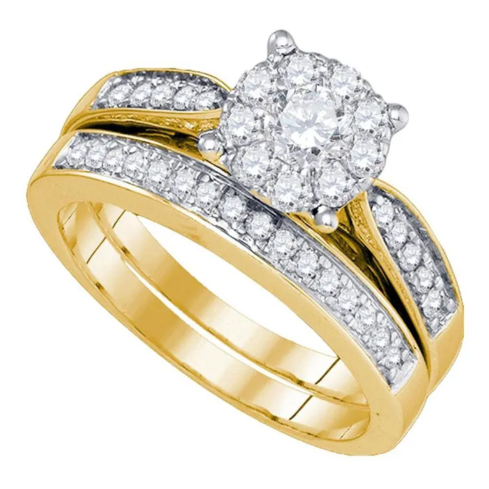 Rings 14k Yellow Gold Round Diamond Bridal Wedding Ring Set 34 Cttw gndatlanta Rings 14k Yellow Gold Round Diamond Bridal Wedding Ring Set 34 Cttw gndatlanta