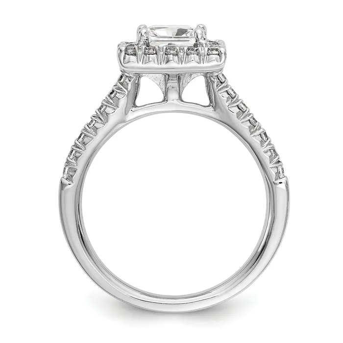 Rings 14kw Square Halo Simulated Diamond Engagement Ring Goldiacom