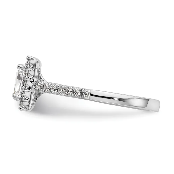Rings 14kw Square Halo Simulated Diamond Engagement Ring Goldiacom