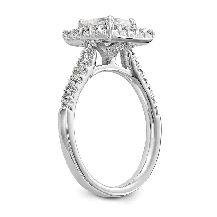 Rings 14kw Square Halo Simulated Diamond Engagement Ring Goldiacom