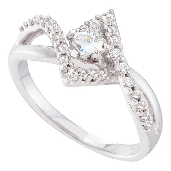 Rings gndatlanta 14k White Gold Princess Diamond Solitaire Twist Bridal Engagement Ring 12 Cttw Certified Rings gndatlanta 14k White Gold Princess Diamond Solitaire Twist Bridal Engagement Ring 12 Cttw Certified