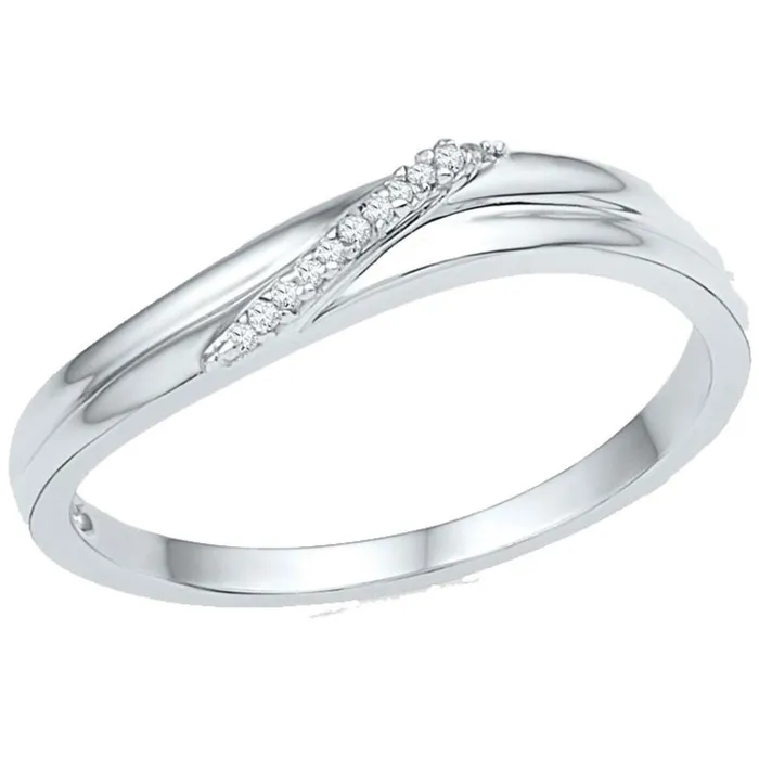 Rings gndatlanta 14k White Gold Round Diamond Simple Single Row Band Ring 03 Cttw Rings gndatlanta 14k White Gold Round Diamond Simple Single Row Band Ring 03 Cttw