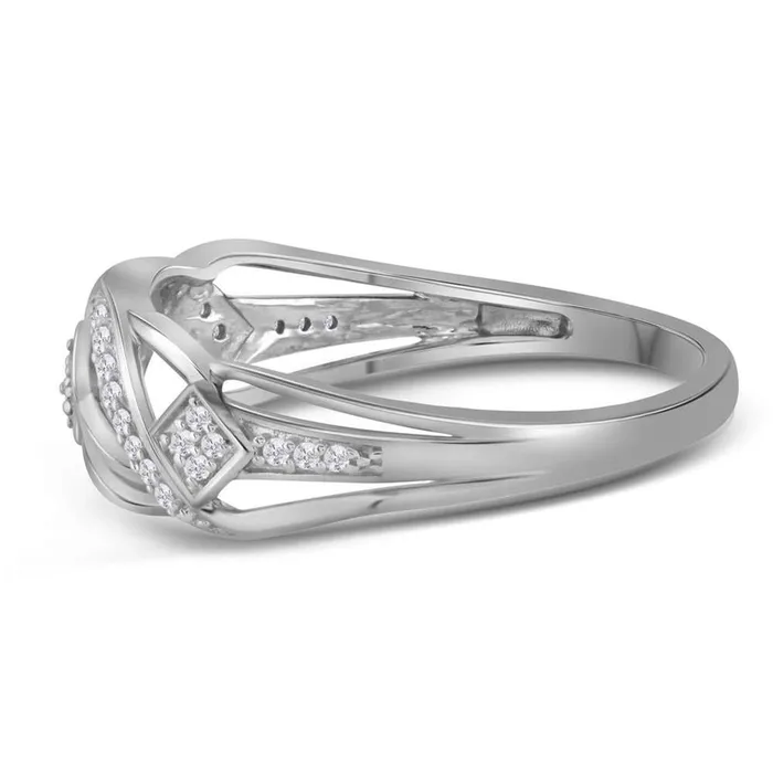 Rings gndatlanta 14k White Gold Round Diamond Striped Band Ring 110 Cttw