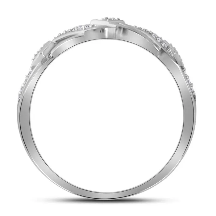 Rings gndatlanta 14k White Gold Round Diamond Striped Band Ring 110 Cttw