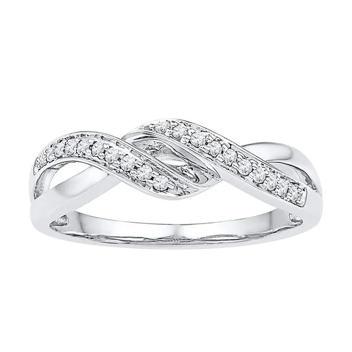 Rings gndatlanta 14k White Gold Round Diamond Twist Band Ring 18 Cttw