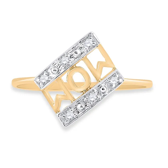 Rings gndatlanta 14k Yellow Gold Round Diamond Mom Mother Accent Ring 120 Cttw