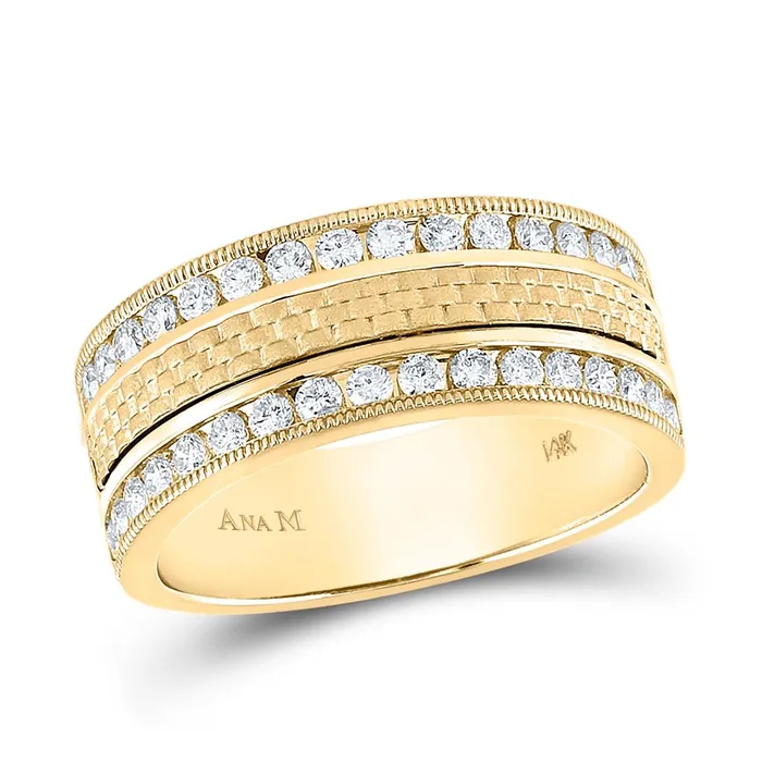 Rings gndatlanta 14k Yellow Gold Round Diamond Wedding Band Ring 1 Cttw Rings gndatlanta 14k Yellow Gold Round Diamond Wedding Band Ring 1 Cttw