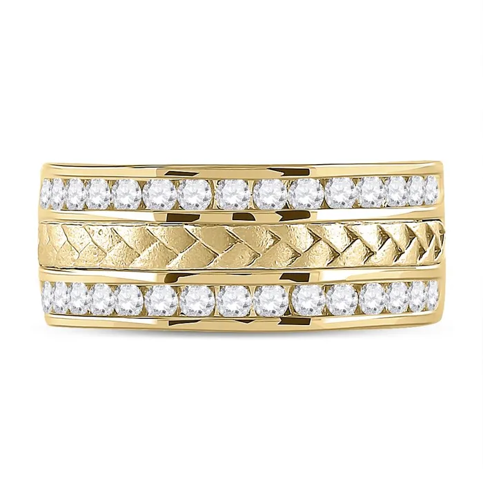 Rings gndatlanta 14k Yellow Gold Round Diamond Wedding Band Ring 1 Cttw