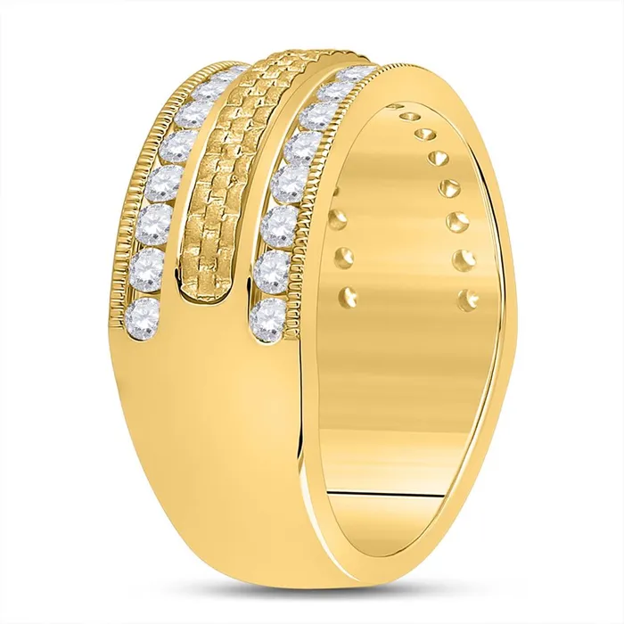 Rings gndatlanta 14k Yellow Gold Round Diamond Wedding Band Ring 1 Cttw