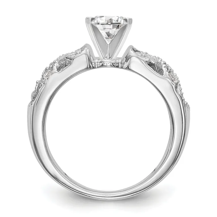 Rings Goldia 007ct CZ Solid Real 14K White Gold Peg Set Engagement Ring