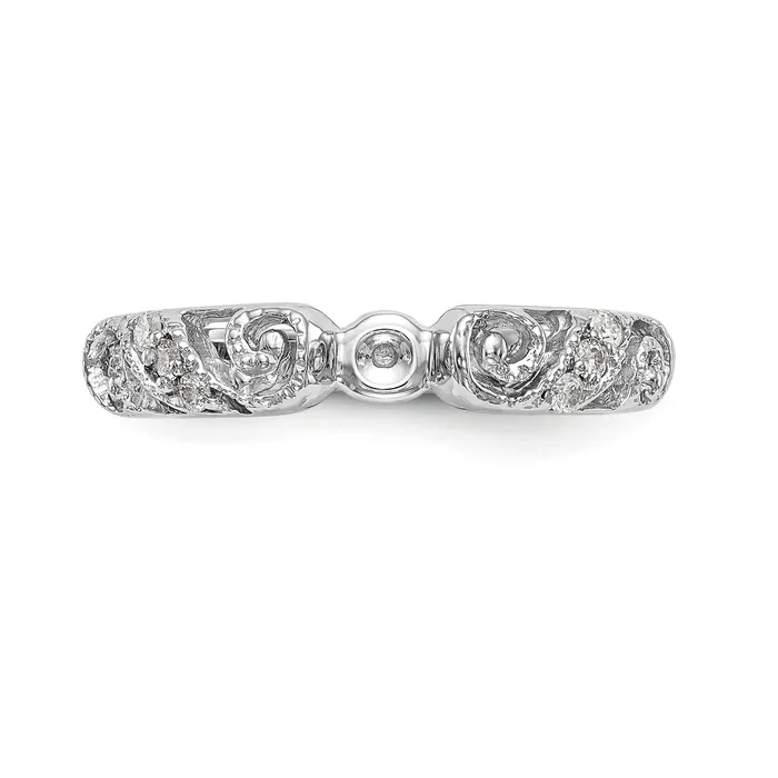 Rings Goldia 007ct CZ Solid Real 14K White Gold Peg Set Engagement Ring