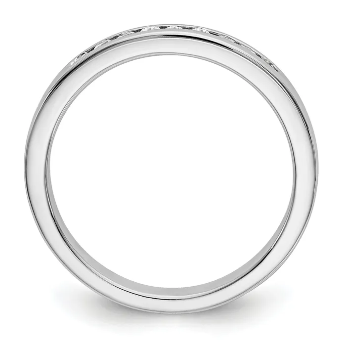 Rings Goldia 015ct CZ Solid Real 14K White Gold 9Stone Channel Wedding Band Ring