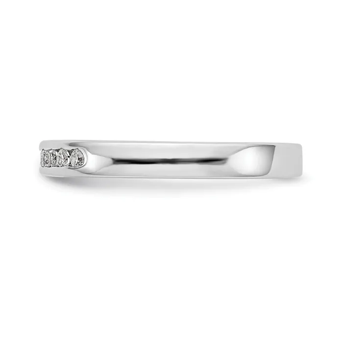 Rings Goldia 015ct CZ Solid Real 14K White Gold 9Stone Channel Wedding Band Ring