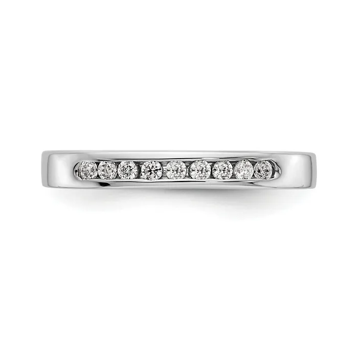 Rings Goldia 015ct CZ Solid Real 14K White Gold 9Stone Channel Wedding Band Ring