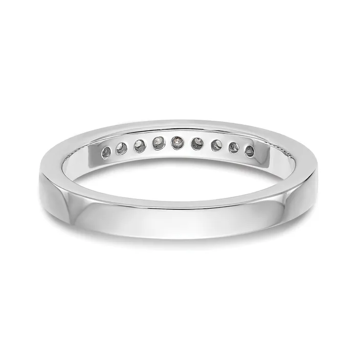 Rings Goldia 015ct CZ Solid Real 14K White Gold 9Stone Channel Wedding Band Ring