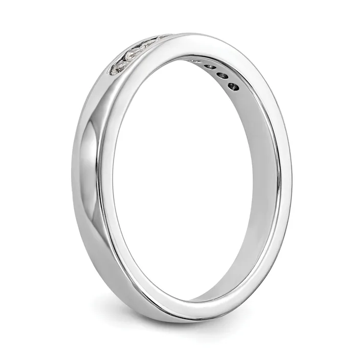 Rings Goldia 015ct CZ Solid Real 14K White Gold 9Stone Channel Wedding Band Ring