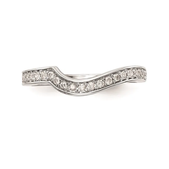 Rings Goldia 022ct CZ Solid Real 14K White Gold Wedding Wedding Band Ring