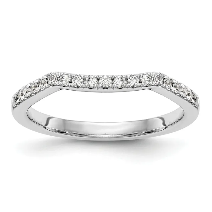 Rings Goldia 023ct CZ Solid Real 14K White Gold Wedding Wedding Band Ring