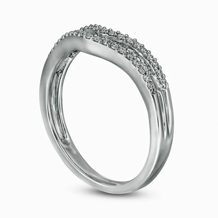 Rings Goldia 025 CT TW Baguette and Round Natural Diamond Contour MultiRow Anniversary Band in Solid 14K White Gold Rings Goldia 025 CT TW Baguette and Round Natural Diamond Contour MultiRow Anniversary Band in Solid 14K White Gold