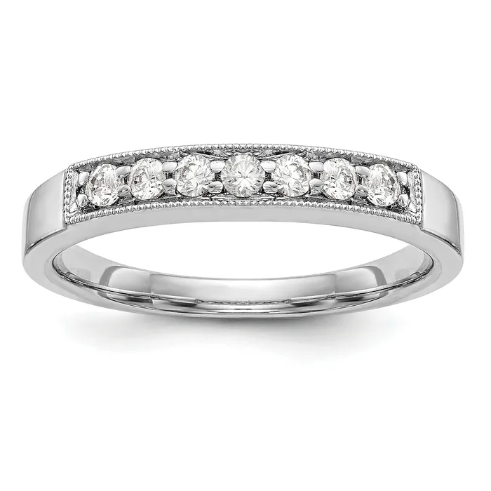 Rings Goldia 025ct CZ Solid Real 14K White Gold Wedding Band Ring