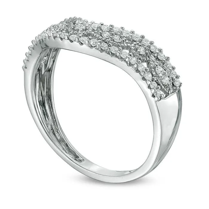 Rings Goldia 033 CT TW Natural Diamond Antique VintageStyle Contoured Band in Solid 10K White Gold Rings Goldia 033 CT TW Natural Diamond Antique VintageStyle Contoured Band in Solid 10K White Gold