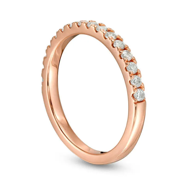 Rings Goldia 038 CT TW Natural Diamond Wedding Band in Solid 10K Rose Gold Rings Goldia 038 CT TW Natural Diamond Wedding Band in Solid 10K Rose Gold