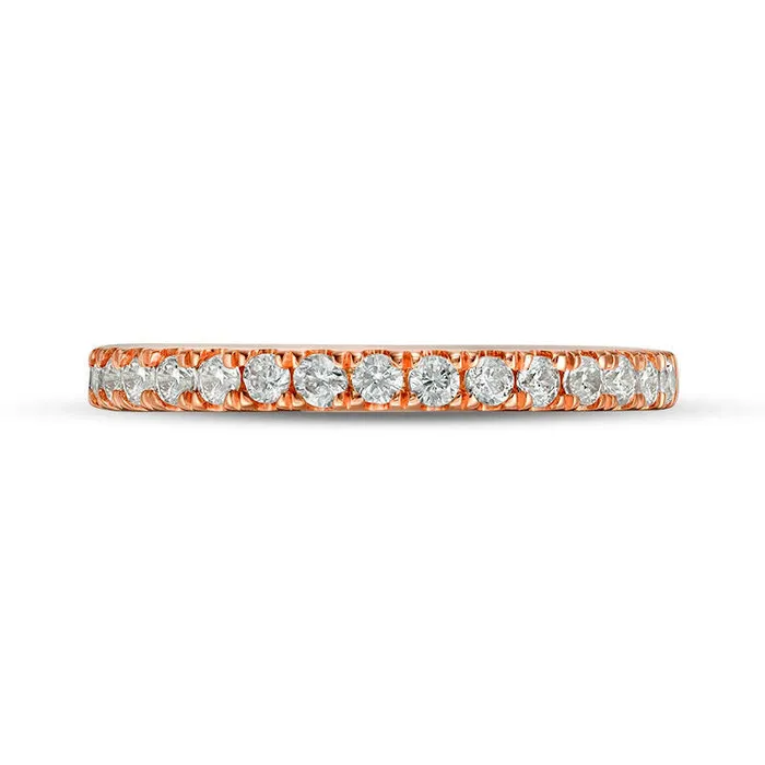Rings Goldia 038 CT TW Natural Diamond Wedding Band in Solid 10K Rose Gold Rings Goldia 038 CT TW Natural Diamond Wedding Band in Solid 10K Rose Gold