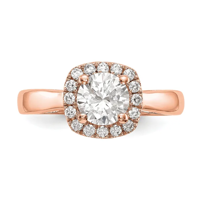 Rings Goldia 038ct CZ Solid Real 14k Rose Round Halo Engagement Ring