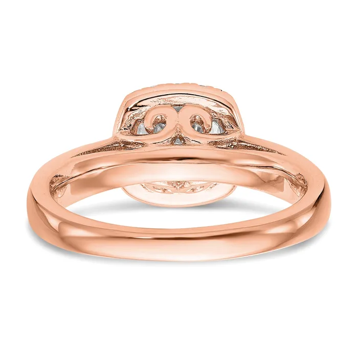 Rings Goldia 038ct CZ Solid Real 14k Rose Round Halo Engagement Ring