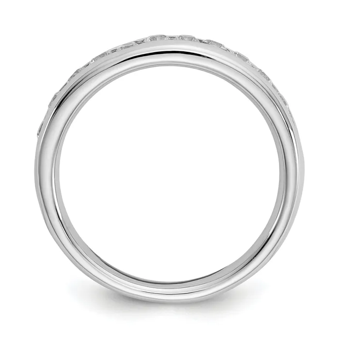 Rings Goldia 043ct CZ Solid Real 14K White Gold 11Stone Channel Wedding Band Ring