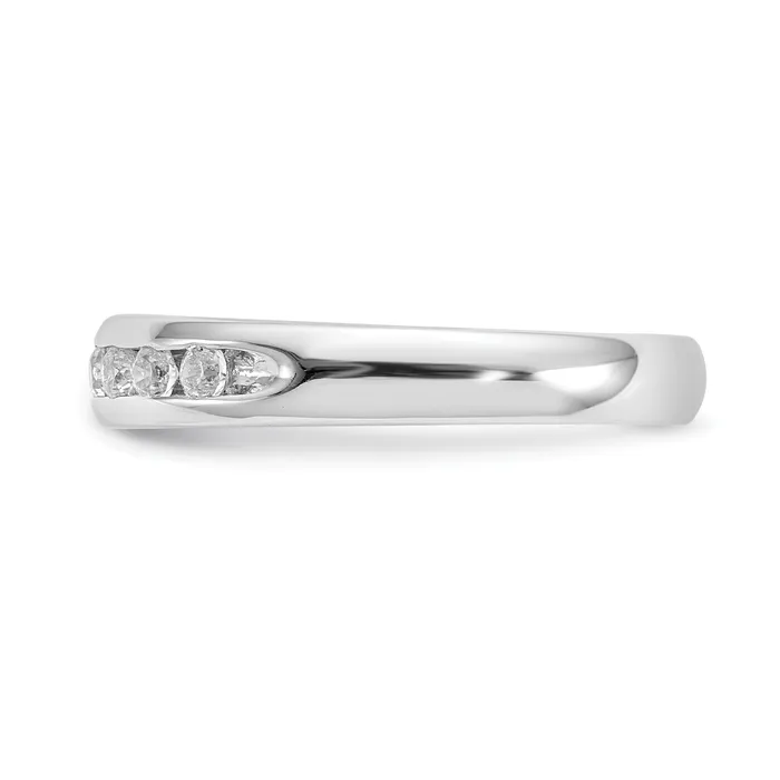 Rings Goldia 043ct CZ Solid Real 14K White Gold 11Stone Channel Wedding Band Ring
