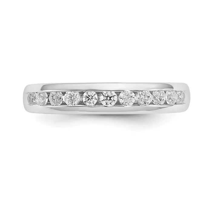 Rings Goldia 043ct CZ Solid Real 14K White Gold 11Stone Channel Wedding Band Ring