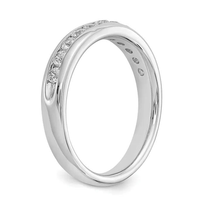 Rings Goldia 043ct CZ Solid Real 14K White Gold 11Stone Channel Wedding Band Ring