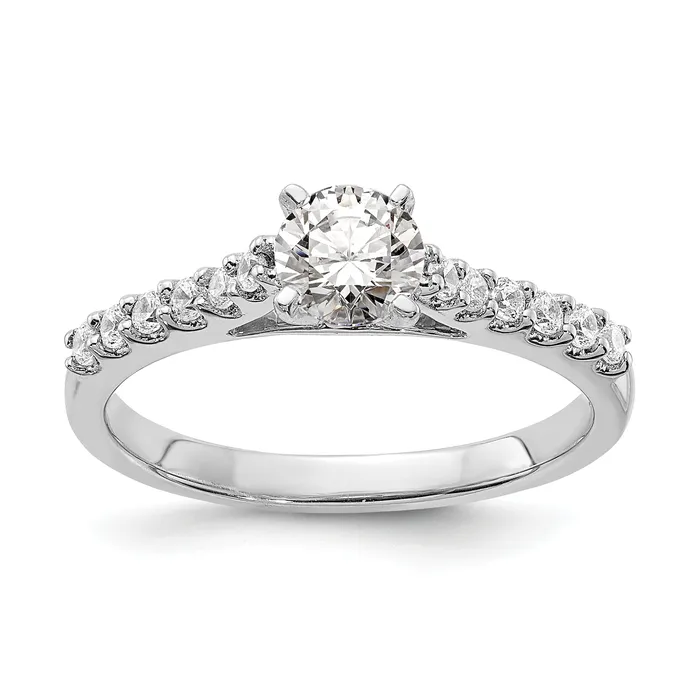 Rings Goldia 050ct CZ Solid Real 14K White Gold Engagement Ring