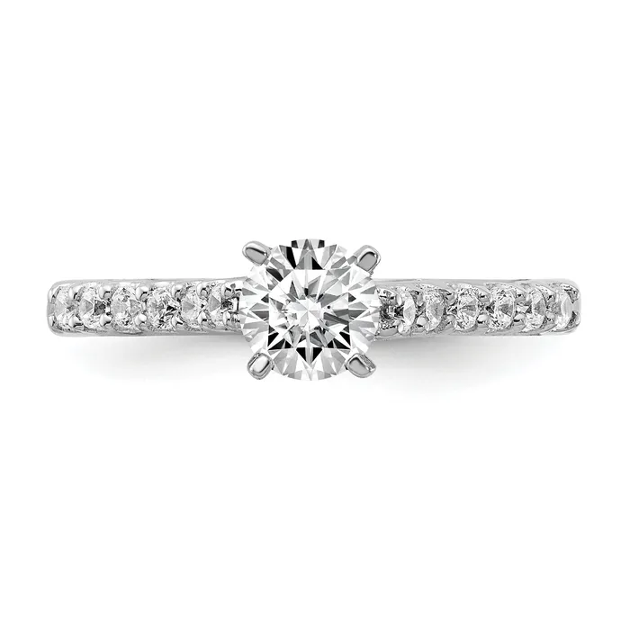 Rings Goldia 050ct CZ Solid Real 14K White Gold Engagement Ring