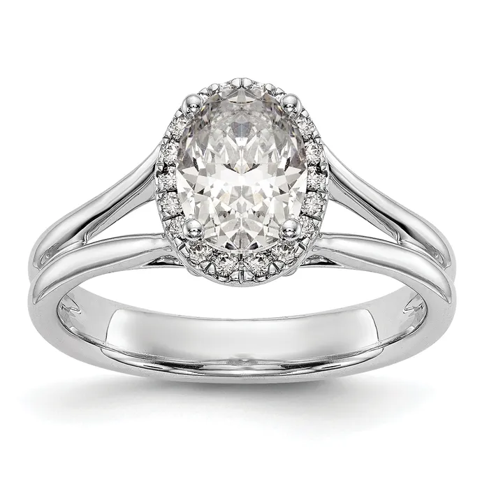 Rings Goldia 050ct CZ Solid Real 14K White Gold Oval Halo Split Shank Engagement Ring Rings Goldia 050ct CZ Solid Real 14K White Gold Oval Halo Split Shank Engagement Ring