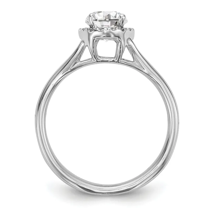Rings Goldia 050ct CZ Solid Real 14K White Gold Oval Halo Split Shank Engagement Ring