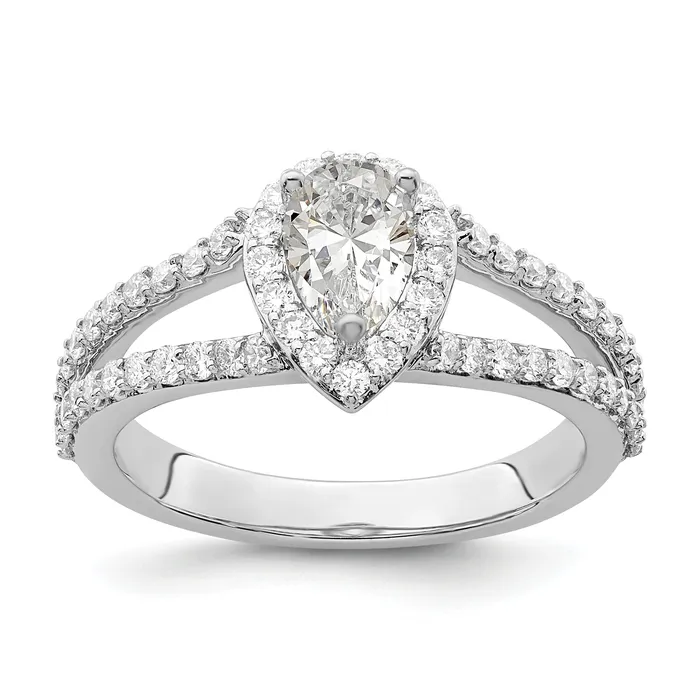 Rings Goldia 050ct CZ Solid Real 14K White Gold Pear Pear Halo Engagement Ring Rings Goldia 050ct CZ Solid Real 14K White Gold Pear Pear Halo Engagement Ring