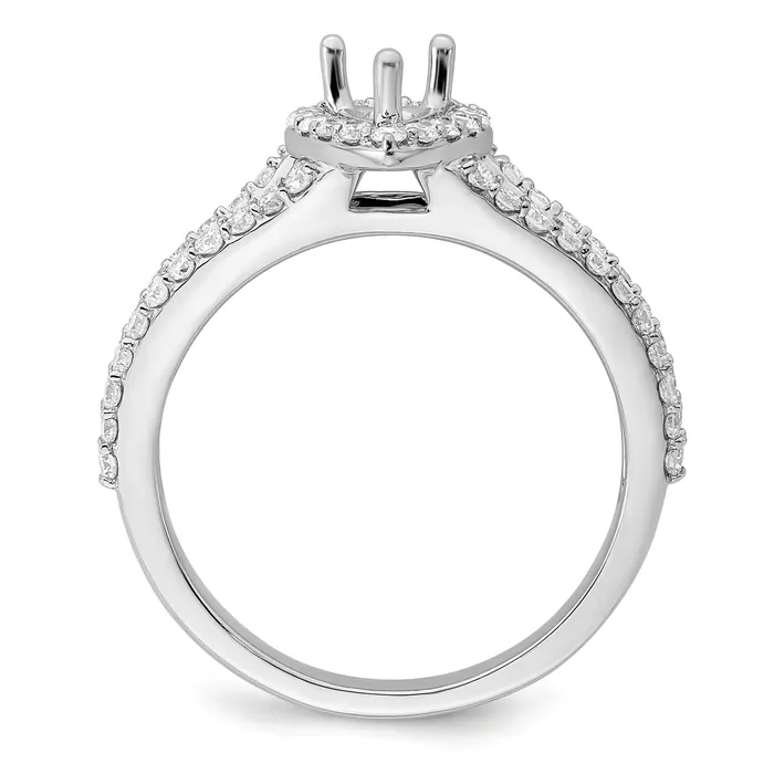 Rings Goldia 050ct CZ Solid Real 14K White Gold Pear Pear Halo Engagement Ring