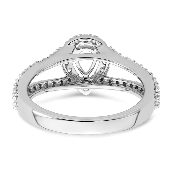 Rings Goldia 050ct CZ Solid Real 14K White Gold Pear Pear Halo Engagement Ring