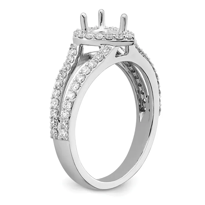 Rings Goldia 050ct CZ Solid Real 14K White Gold Pear Pear Halo Engagement Ring