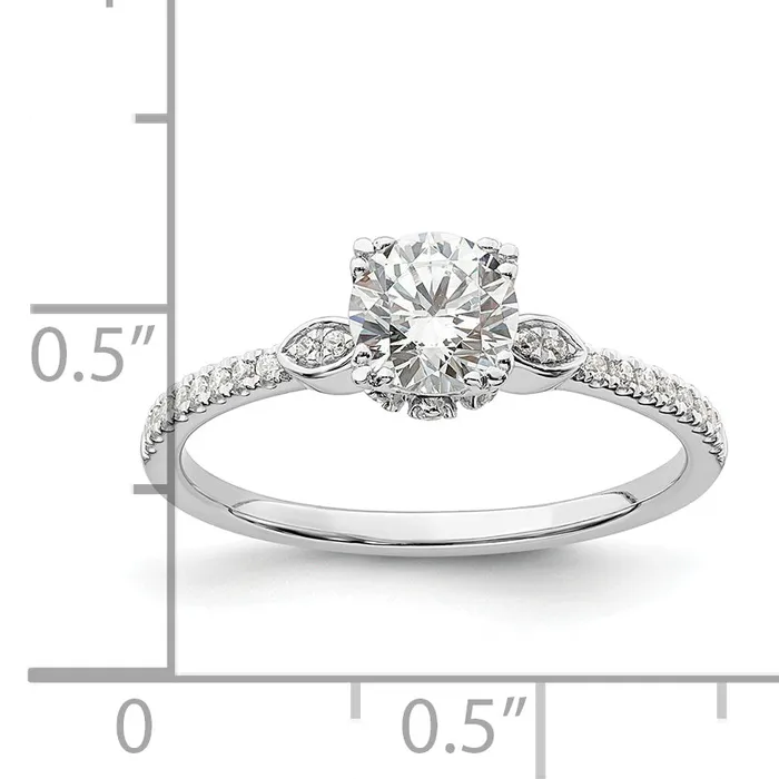 Rings Goldia 075ct CZ Solid Real 14k White Polish 34ct Round Engagement Dia Ring